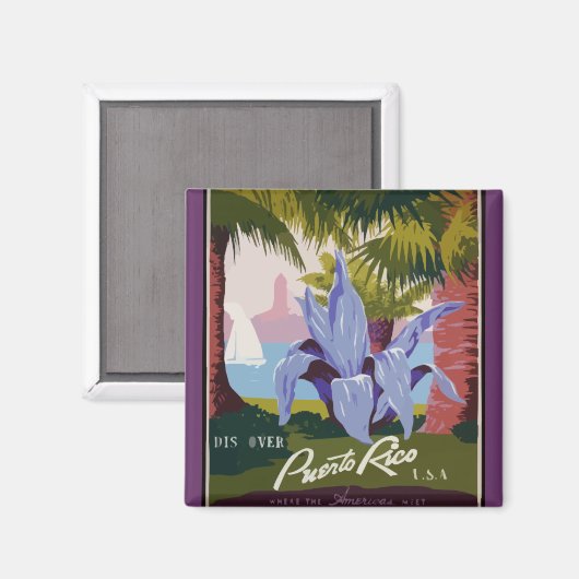 Ontdek Puerto Rico Magneet (Voorkant / Achterkant)