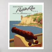 ontdek Puerto Rico - reisposter voor WPA Poster (Voorkant)