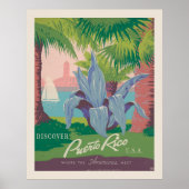 Ontdek Puerto Rico Verenigde Staten | oldtimerreis Poster (Voorkant)
