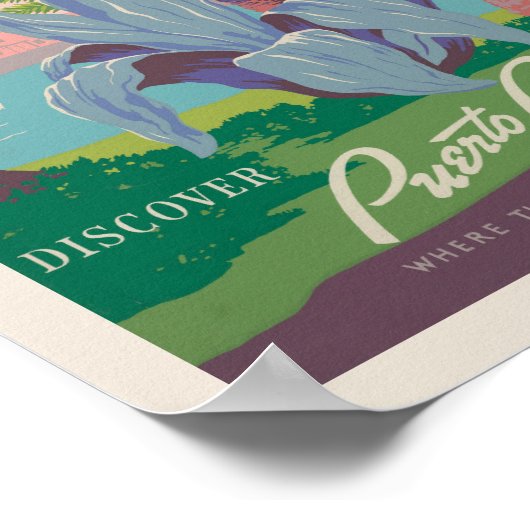 Ontdek Puerto Rico Verenigde Staten | oldtimerreis Poster (Hoek)