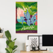 Ontdek Puerto Rico Vintage Travel Art Poster (Thuiskantoor)