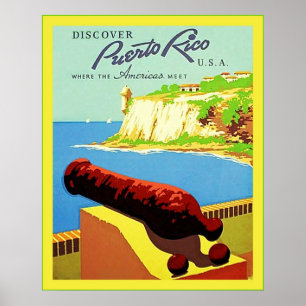 Ontdek Puerto Rico ~ Vintage Travel Poster
