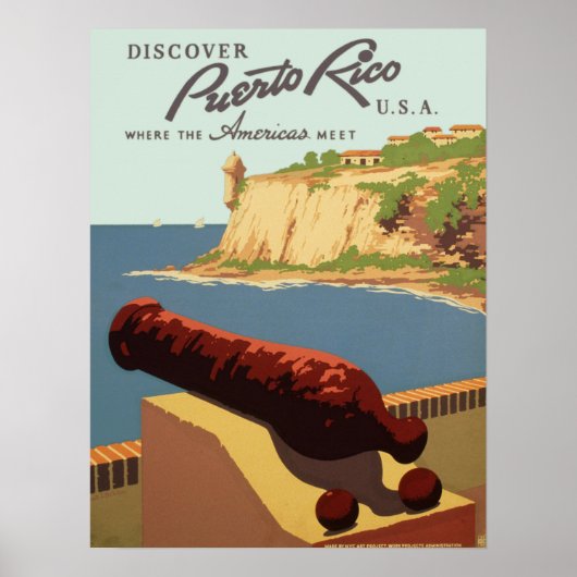 ontdek Puerto Rico WPA-reizen Poster (Voorkant)