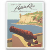 ontdek Puerto Rico WPA-reizen Sticker (Voorkant)