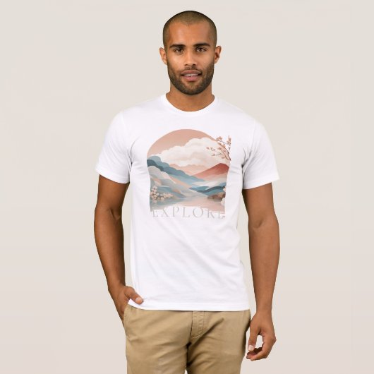 Ontdek Reizen Avontuur Landschap Graphic T-shirt (Voorkant volledig)