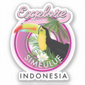 Ontdek Simeulue Indonesia logo. Sticker (Voorkant)