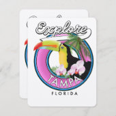 Ontdek Tampa Florida retro logo (Voorkant / Achterkant)