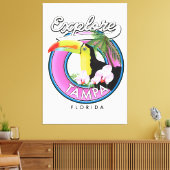Ontdek Tampa Florida retro logo Canvas Afdruk (Insitu (Woonkamer))