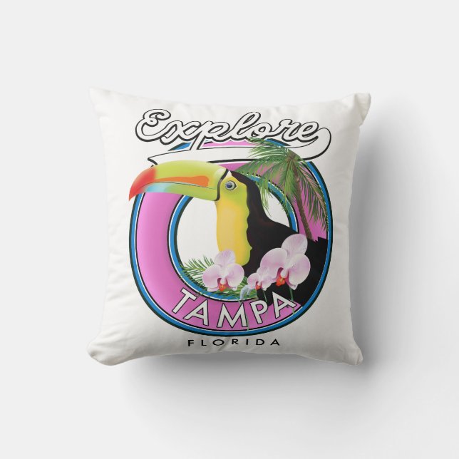 Ontdek Tampa Florida retro logo Kussen (Voorkant)