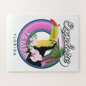 Ontdek Tampa Florida retro logo Legpuzzel (Horizontaal)