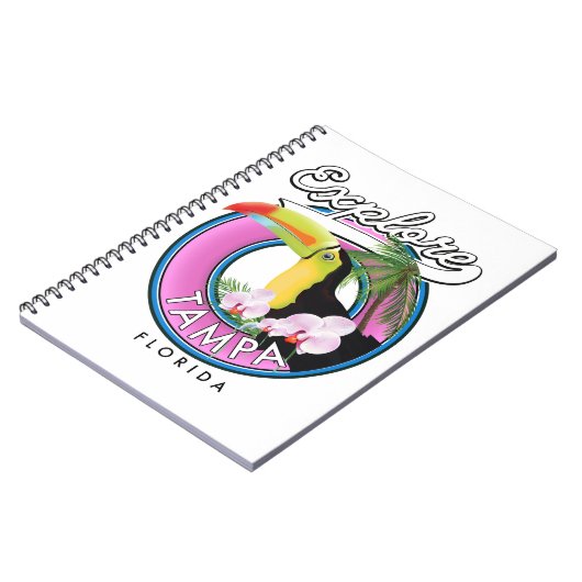 Ontdek Tampa Florida retro logo Notitieboek (Linkerzijde)