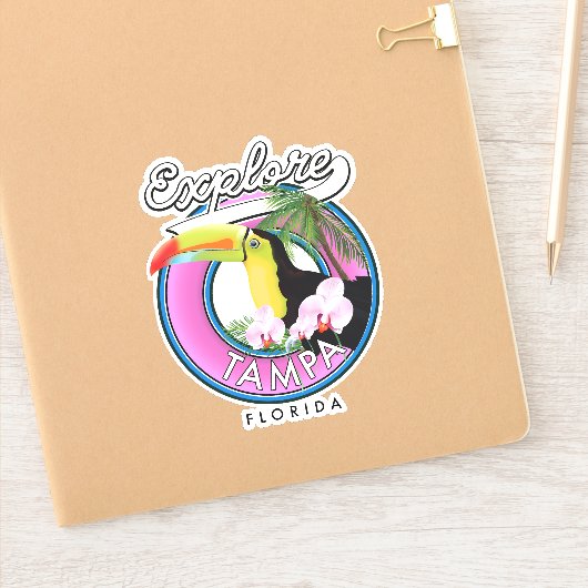 Ontdek Tampa Florida retro logo Sticker (Notitieboek)