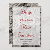 Ontdek uw eigen Rozen Uitnodiging Blanco Sjabloon (Voorkant / Achterkant)