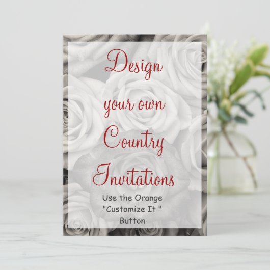 Ontdek uw eigen Rozen Uitnodiging Blanco Sjabloon (Staand voorkant)