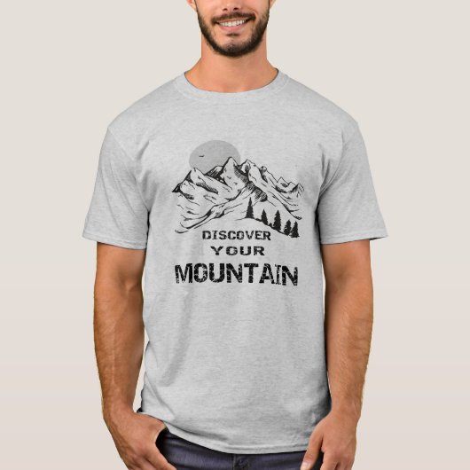 Ontdek uw Mountain Adventure fietsen en skiën T-shirt (Voorkant)