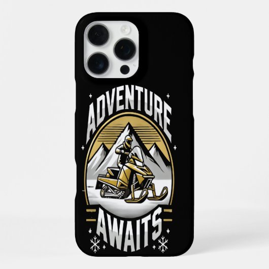 Ontdek Winter Snowmobiling Fun! iPhone Hoesje (Achterkant)