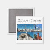 Ontdek Wit-Rusland Minsk Architectuur Magnet (Voorkant / Achterkant)