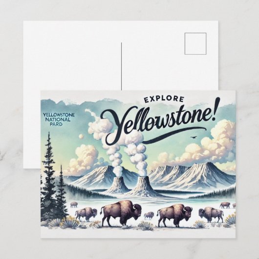 Ontdek Yellowstone Briefkaart (Voorkant / Achterkant)
