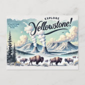 Ontdek Yellowstone Briefkaart (Voorkant)