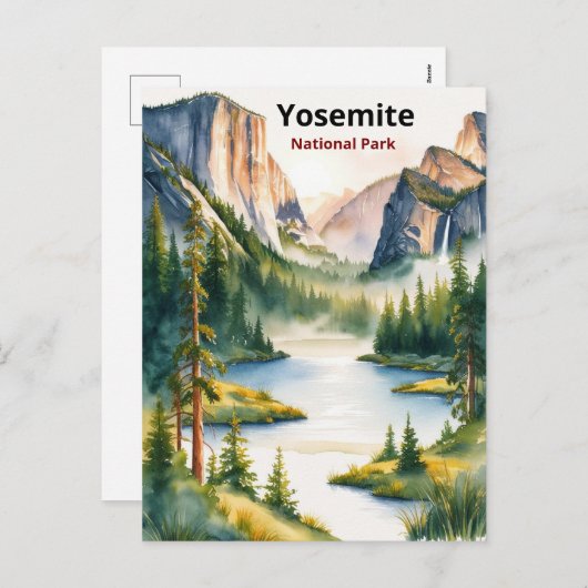 Ontdek Yosemite National Park: het majestueuze par Feestdagenkaart (Voorkant / Achterkant)