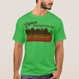 Ontdek Zion National Park Retro 70s80s Stripe T-shirt