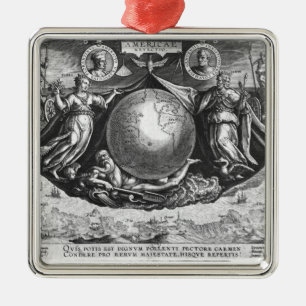 Ontdekking van Amerika Metalen Ornament