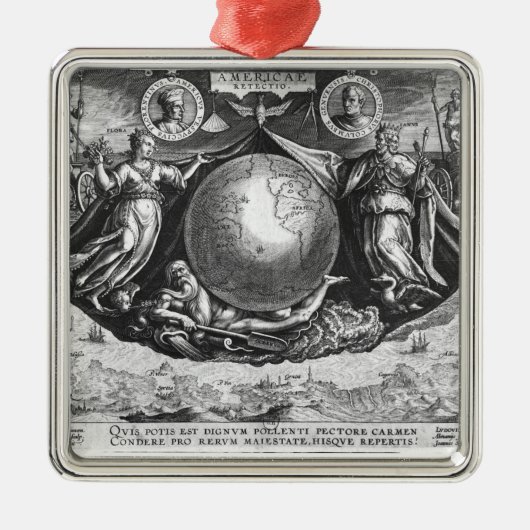 Ontdekking van Amerika Metalen Ornament (Voorkant)