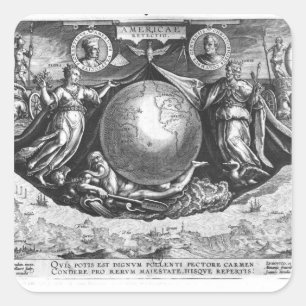 Ontdekking van Amerika Vierkante Sticker