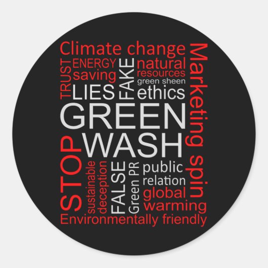 Ontdekking van de 'Greenwash Fake Lies' Ronde Sticker (Voorkant)