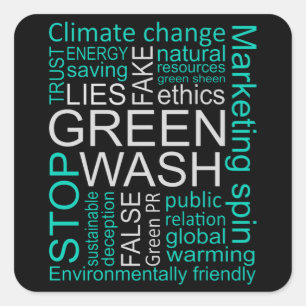 Ontdekking van de 'Greenwash Fake Lies' Vierkante Sticker