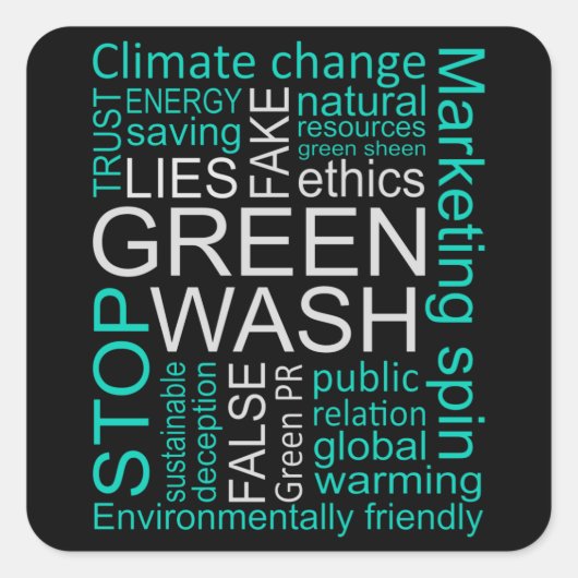 Ontdekking van de 'Greenwash Fake Lies' Vierkante Sticker (Voorkant)