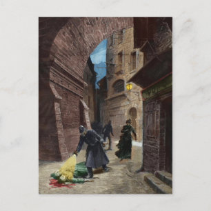 Ontdekking van een slachtoffer van Jack the Ripper Briefkaart