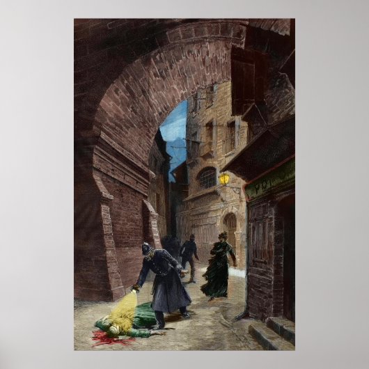 Ontdekking van een slachtoffer van Jack the Ripper Poster (Voorkant)