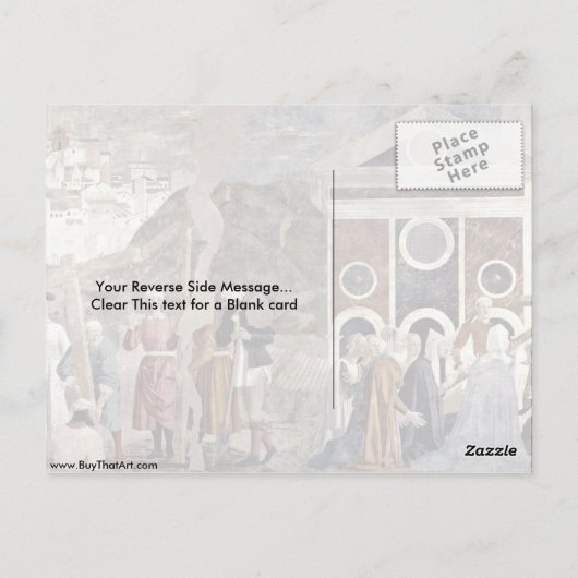 Ontdekking van het kruis door Piero Della Francesc Briefkaart (Achterkant)