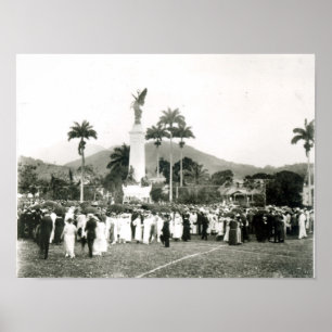 Ontdekking van oorlogsmonument poster