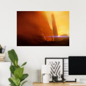 ontdekkingsreiziger bij monolith science fiction a poster (Thuiskantoor)