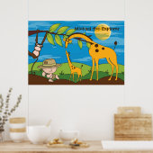 Ontdekkingsreiziger op een Oerwoud Safari Kinder R Poster (Keuken)