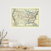 Ontdekkingsreiziger Routes in Amerika 1907 Poster (Keuken)