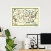 Ontdekkingsreiziger Routes in Amerika 1907 Poster (Thuiskantoor)