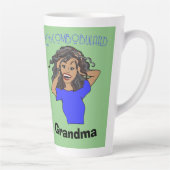 Ontdooid Grama verwarde bruine grijze haar Latte Mok (Rechts)