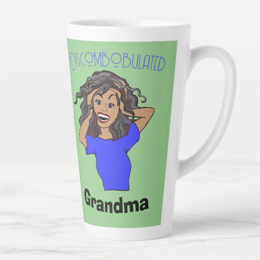 Ontdooid Grama verwarde bruine grijze haar Latte Mok (Rechts)