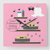 Ontdooide Trouwtaarten: Vierkante Klok (Voorkant)