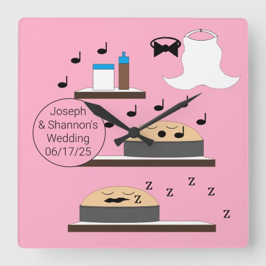 Ontdooide Trouwtaarten: Vierkante Klok (Voorkant)