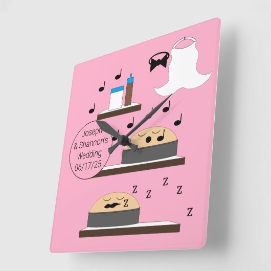 Ontdooide Trouwtaarten: Vierkante Klok (Hoek)