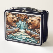 Ontemde roofdieren die in wilde wateren stalken (Voorkant)