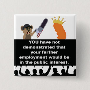 Onterecht beëindigd door een muskusrat en een chea vierkante button 5,1 cm