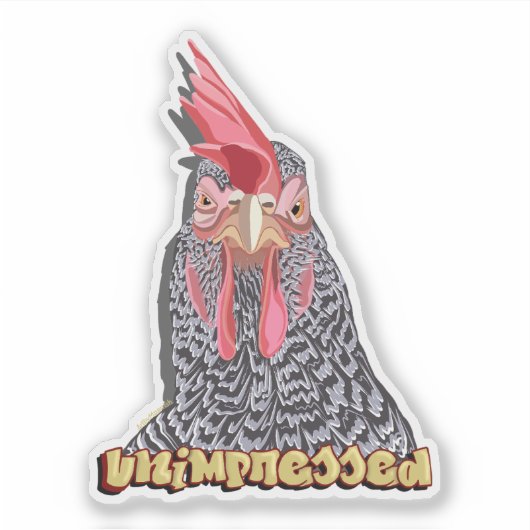 Ontevreden Barred Rock Hen Sticker (Voorkant)