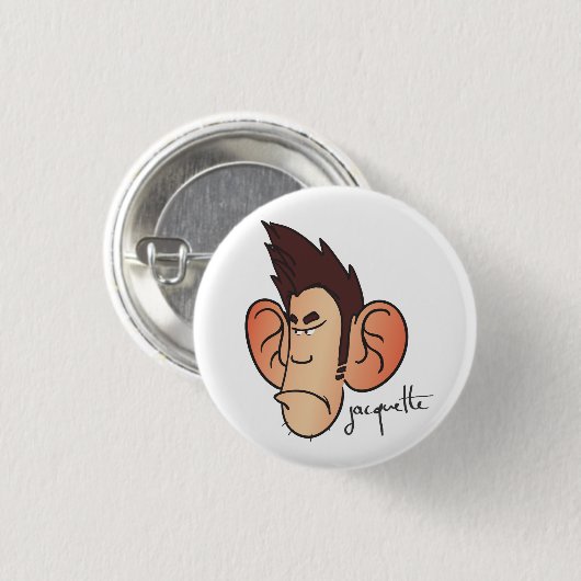 ontevreden jacquar ronde button 3,2 cm (Voorkant /achterkant)
