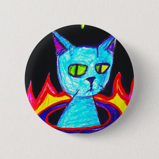 ontevreden kat ronde button 5,7 cm (Voorkant)