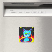 Ontevreden kat t-shirt magneet (Insitu (Vaatwasser))